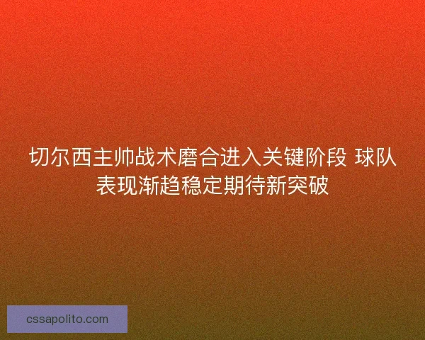 切尔西主帅战术磨合进入关键阶段 球队表现渐趋稳定期待新突破